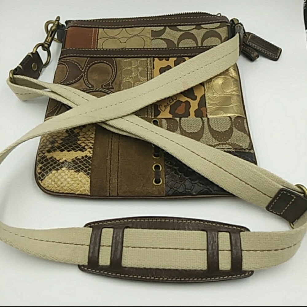 Coach Patchwork Design Adjustable Strap Crossbody… - image 5